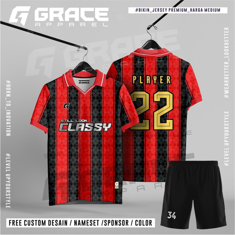 PREMIUM JERSEY KAOS SANTAI BERKERAH merah hitam persipura KAOS RETRO VINTAGE KERAH