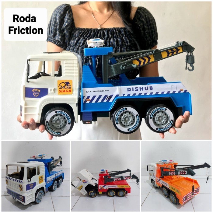 Mainan Truk Derek Truk Towing Roda Friction Bahan Tebal