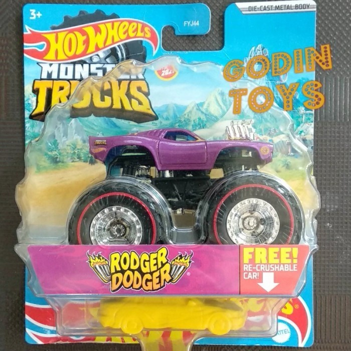 Monster Trucks Rodger Dodger Purple chase truck Hotwheels