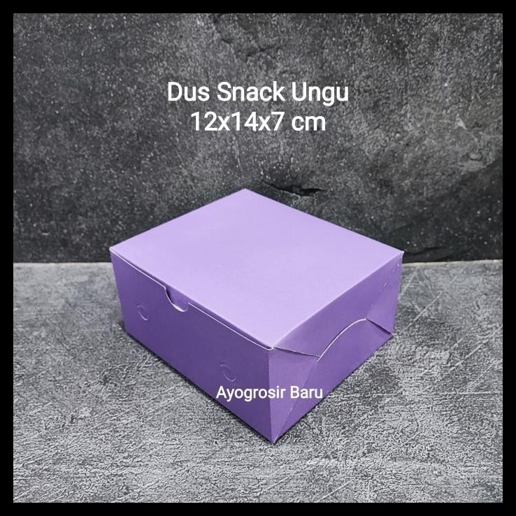 

READY STOK DUS UNGU 12X14 ISI 100 PCS GS KOTAK KUE SNACK BOX - LB READYY