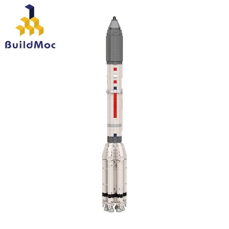 MOC Space Proton M Set Blok Bangunan Roket 1:110 Saturn V Koleksi Skala Pembawa Mainan Kendaraan Pel