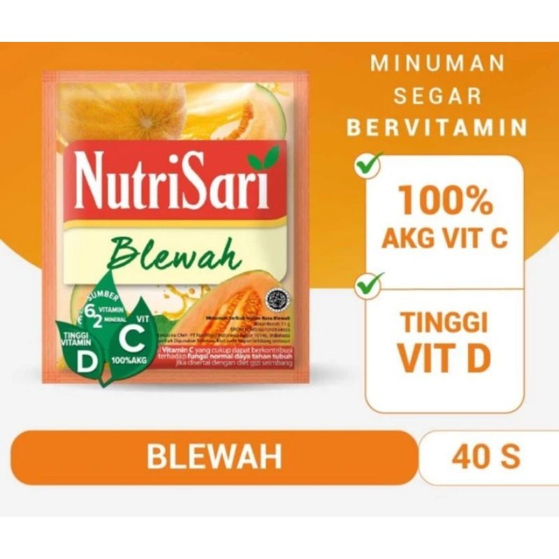 

NUTRISARI BLEWAH 40 SASHET MINUMAN BUAH VITAMIN C & D ORIGINAL 100%