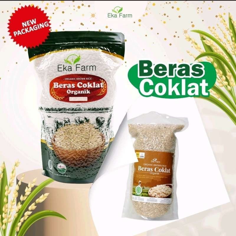 

1kg Beras Coklat Organik Eka Farm Beras Kesehatan ED 2024 & 2025