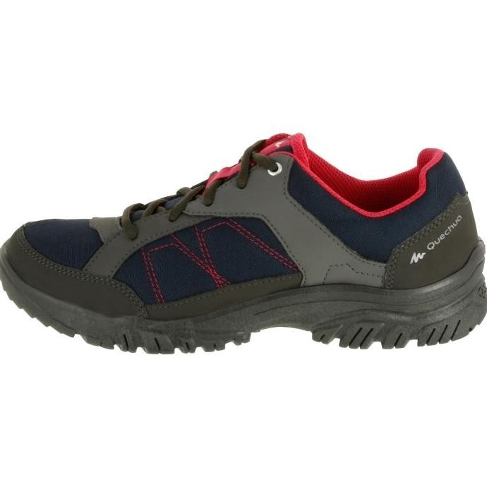 Decathlon Quechua Sepatu Hiking Wanita NH100 Abu Pink - 8354266