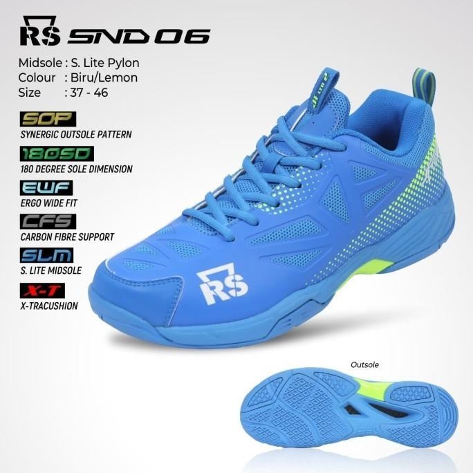 SEPATU BADMINTON RS SND 06 - RS SND 6 BIRU LEMON ORIGINAL KANAYASARI3