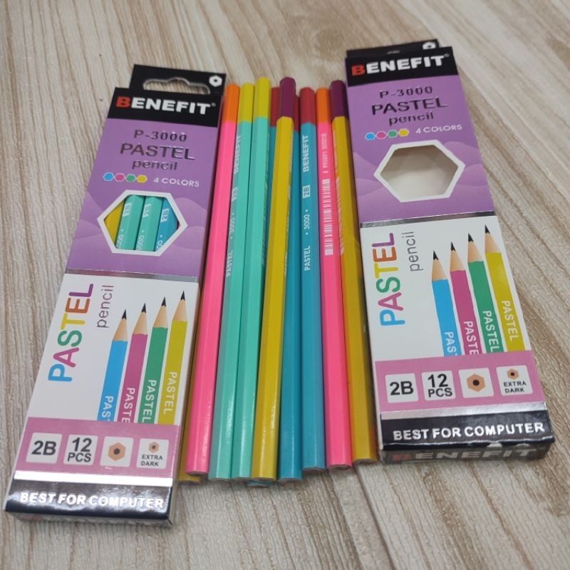 

Pensil 2B BENEFIT PASTEL 4 WARNA P-3000 ISI 12 PCS MURAH