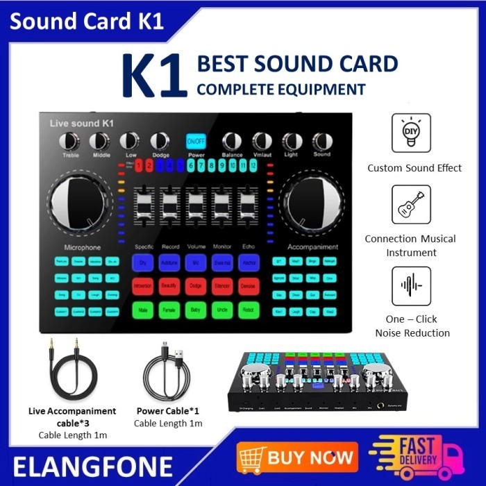 Sound Card K1 Audio Xer Soundcard Bluetooth Recording Broadcast