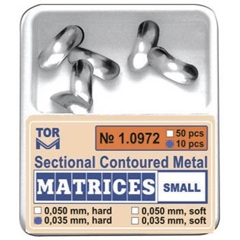 TOR DENTAL SECTIONAL CONTOURED MATRIX METAL ANTERIOR/POSTERIOR 10PCS