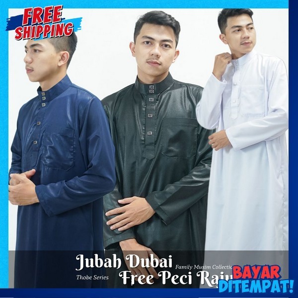 Gamis Pria Dewasa Lengan Panjang Pendek Jubag Ptia Saudi Oryginal Pakaian Muslim Cwok Simpel Elegant