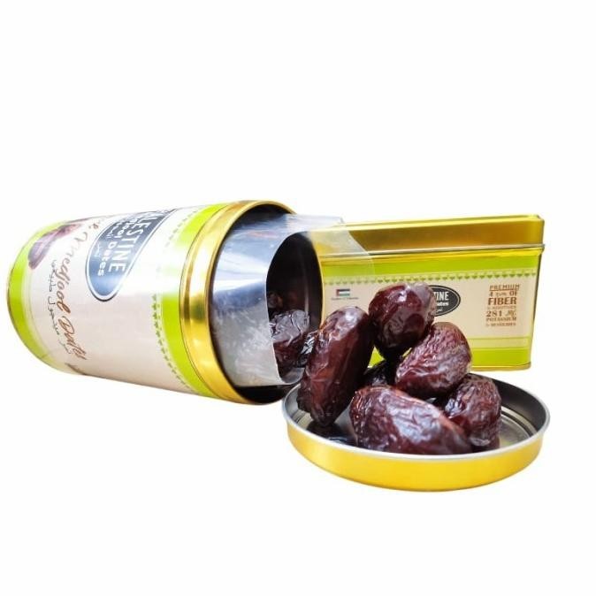 

Kurma Medjool Palestina Jumbo Premium Grade A 500gr / Kemasan Kaleng NS