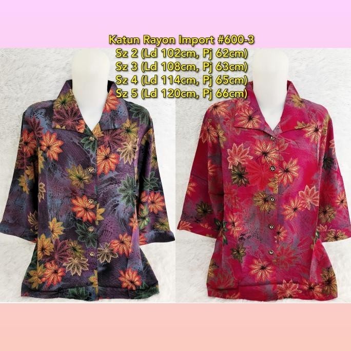 Blouse Import Orangtua/Baju Atasan Ibu-Ibu #600