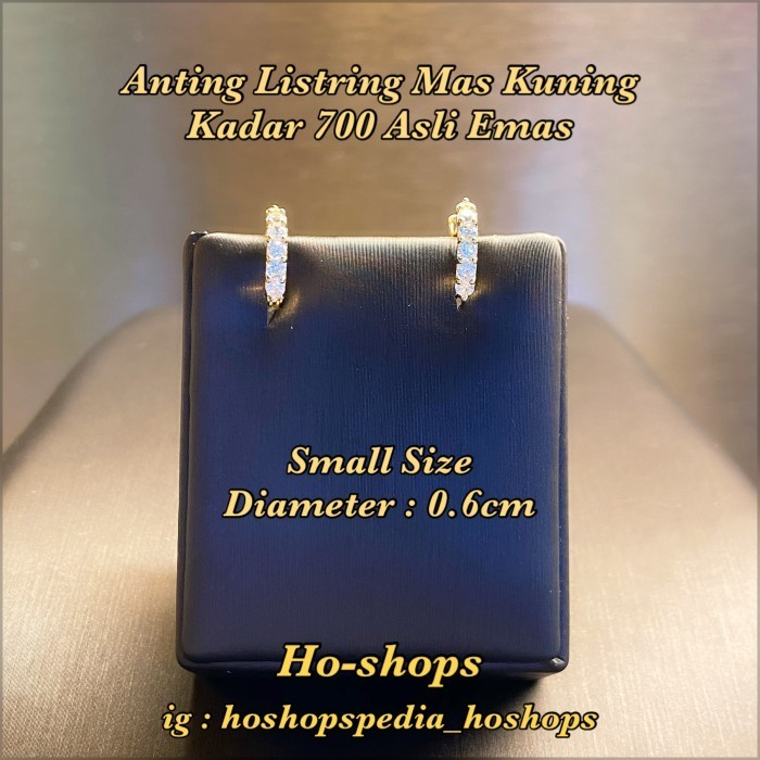 ANTING LISTRING SMALL SIZE MAS KUNING KADAR 700 ASLI EMAS