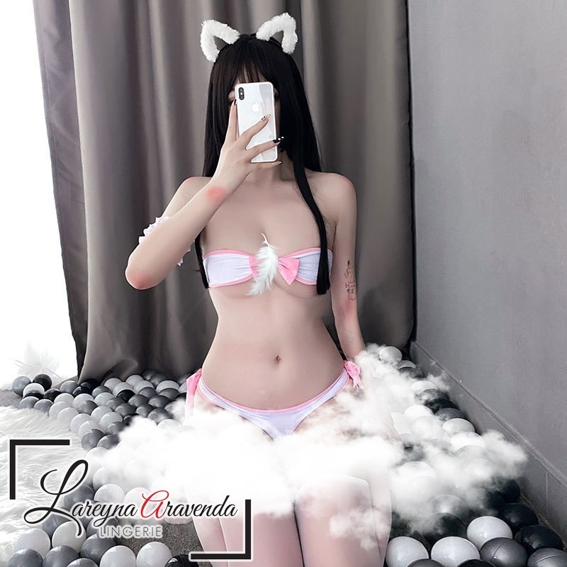 (READY) Lareyna Aravenda Set Bra Lingerie Kostum Cosplay Bikini Pinky Minim LG670