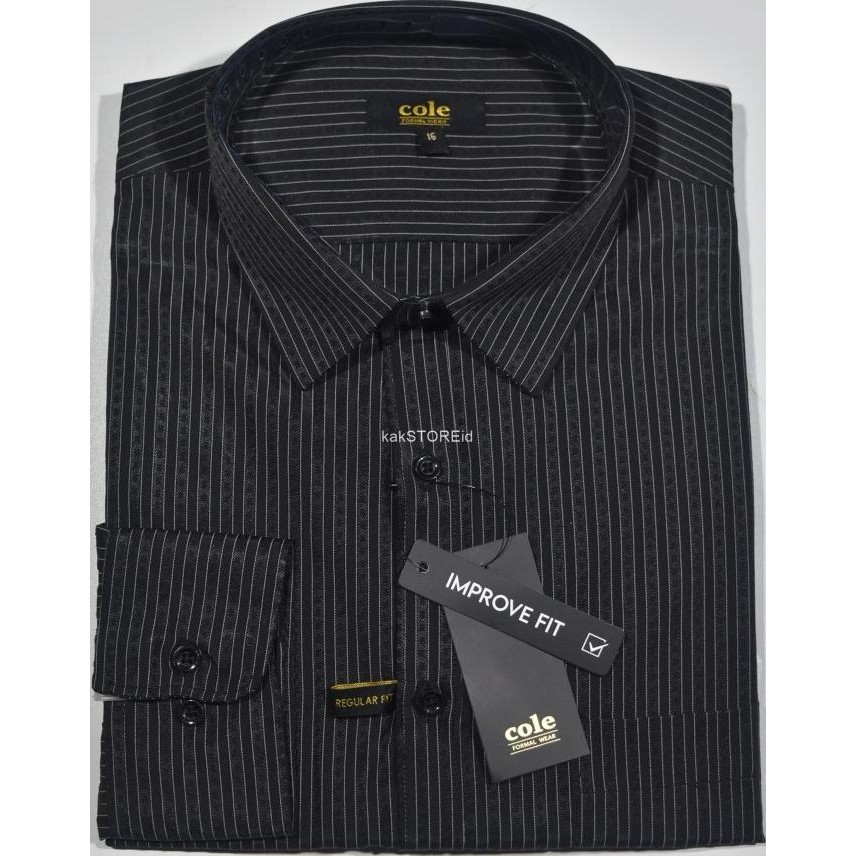 Kemeja Pria Formal Lengan Panjang Cole Hitam Cor 431 Herdimandula