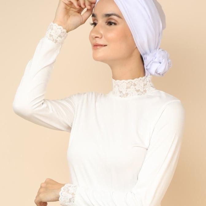 (Jumbo) Manset Baju Wanita Renda Premium Lengan Panjang Bahan Rayon