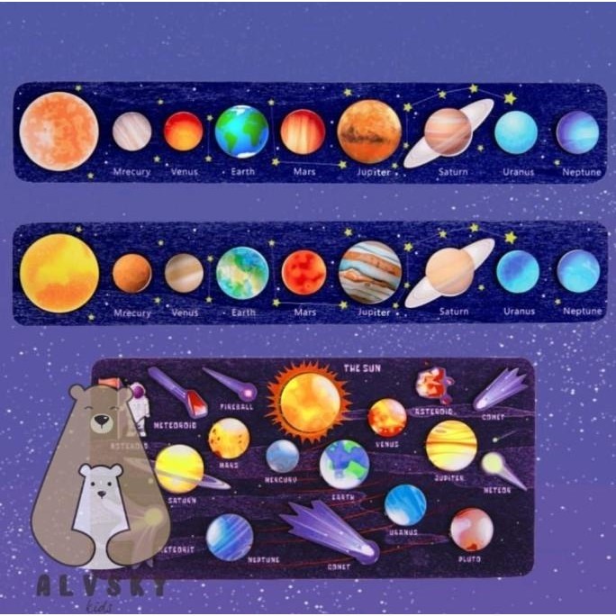 MAINAN EDUKASI ANAK PUZZLE SOLAR SYSTEM / WOODEN PUZZLE SOLAR SYSTEM