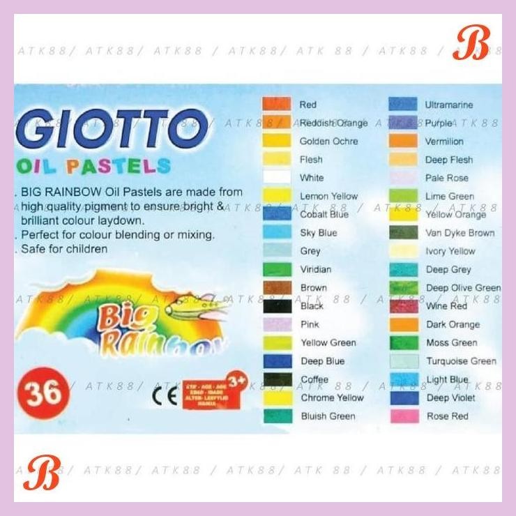 

| PGT | GIOTTO OIL PASTEL 36 WARNA SET BIG RAINBOW ( CRAYON )