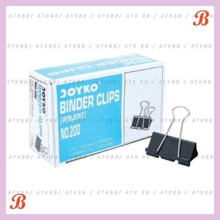 

| PGT | BINDER CLIPS JOYKO NO. 200 (41 MM) ISI 12 BUAH