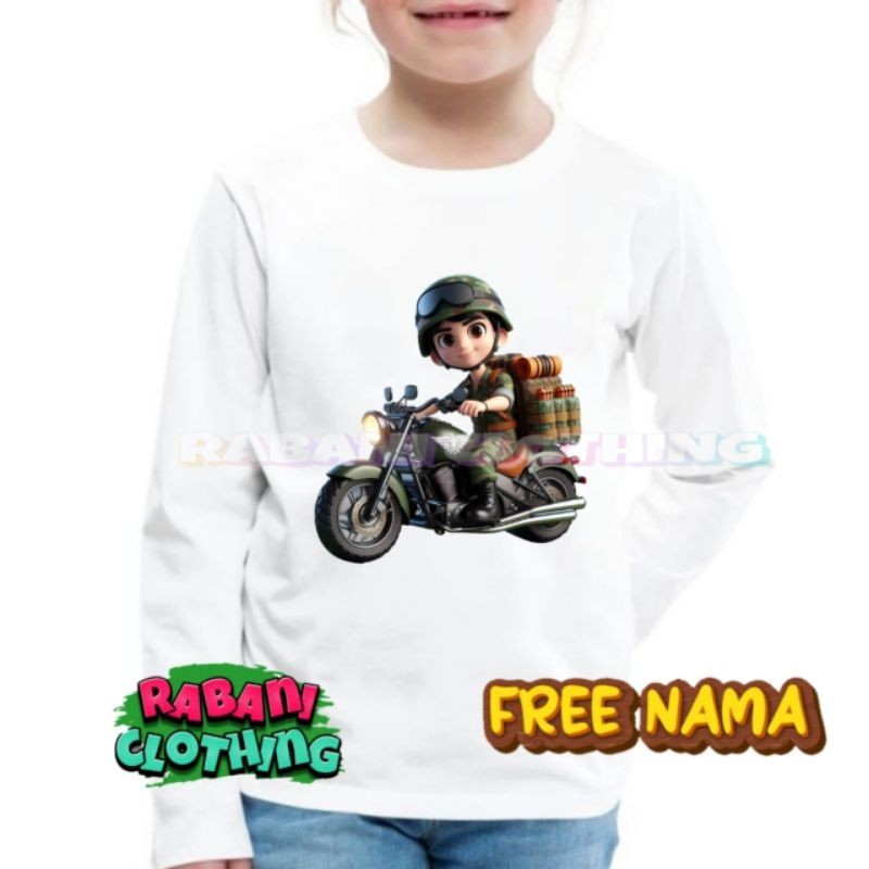 BAJU TENTARA ANAK KAOS ANAK LENGAN PANJANG
