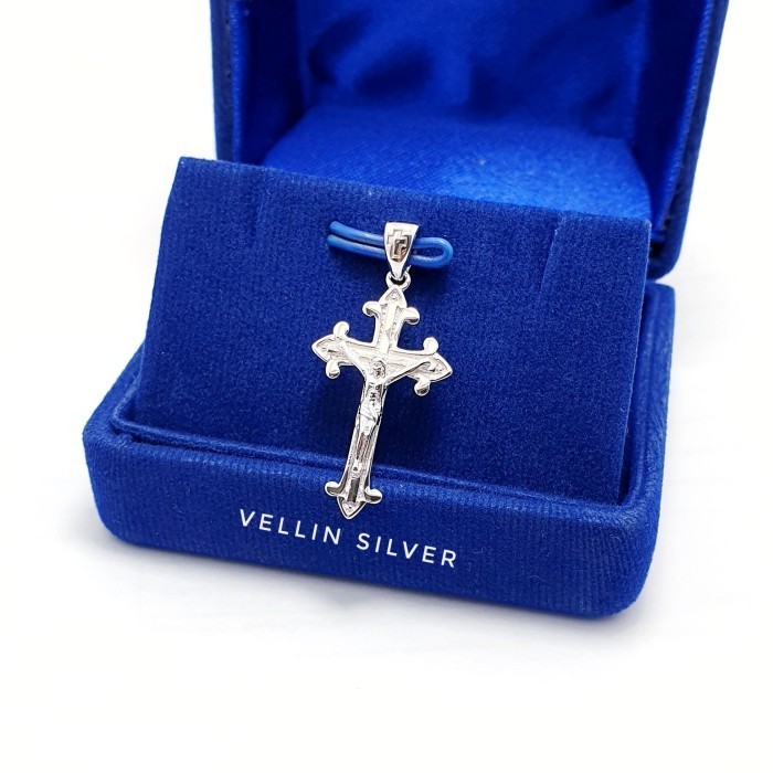 LIONTIN SALIB CORPUS PERAK 925 - BANDUL SALIB SILVER LAPIS EMAS PUTIH