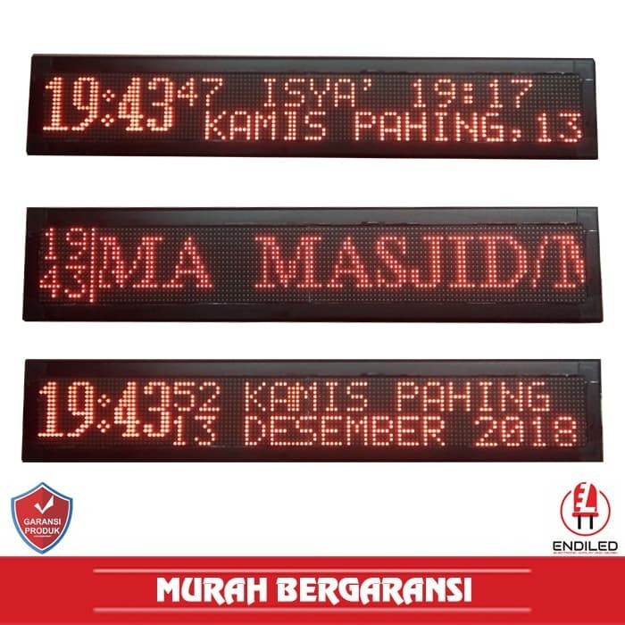 Jam jadwal masjid running text otomatis iqomah