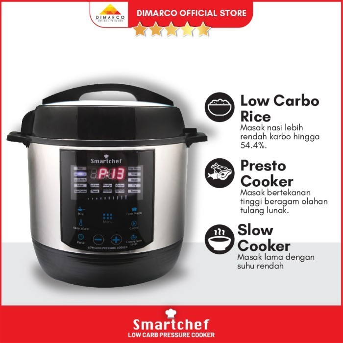 Smart Chef Rice Cooker Low Carbo Pressure Slow Cooker (TRIPLE ACTION)