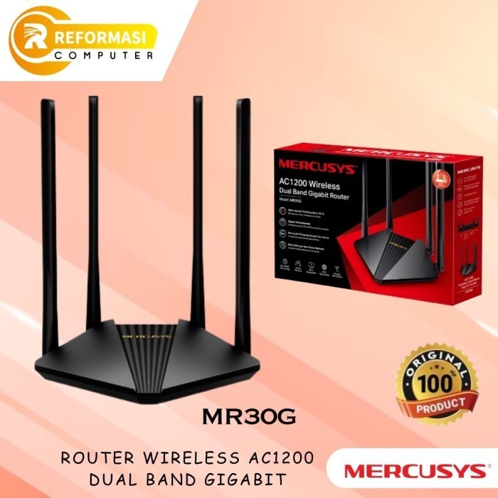 Mercusys Mr30G Wireless Ac1200 Dual Band Gigabit Router