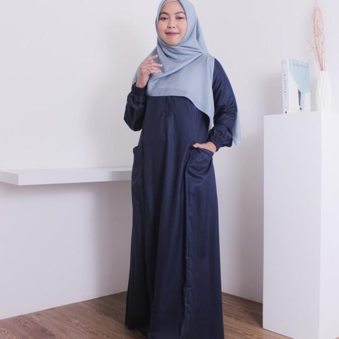 Gamis Syari Polos Wanita Remaja Bahan Katun Madina Original Termurah
