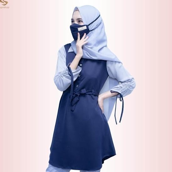 Baju Tunik Remaja Terbaru Kekinian Polos Muslim Busui Wanita Lebaran