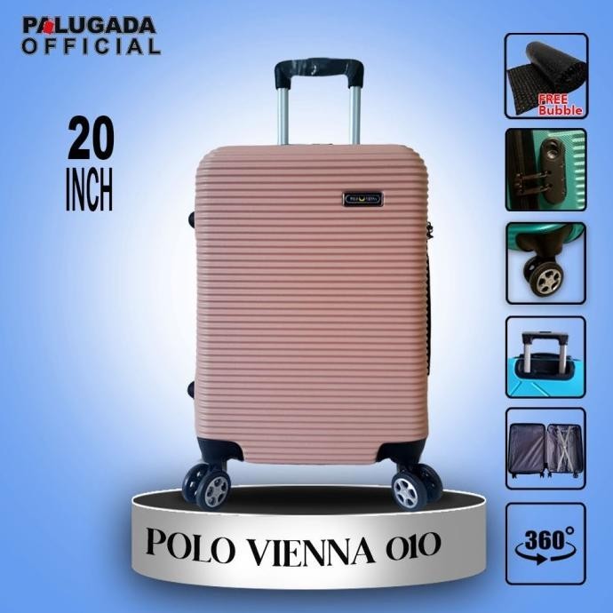 KOPER 20 INCH 010 POLO TOKYO KOPER ABS/FIBER, KOPER UMROH,BERGARANSI H32T