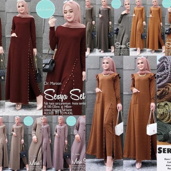 Yukki Serla Lusia Sesya Set Wanita Muslimah Nyaman Dipakai Tebal