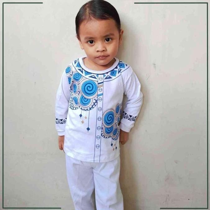Setelan Baju Koko Anak Bayi Laki Laki Cowok Usia 6 - 18 Bulan Lebaran