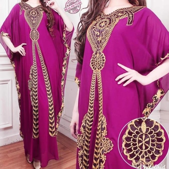 Kaftan Jumbo Marun Kuning Mustard Hijau Pink