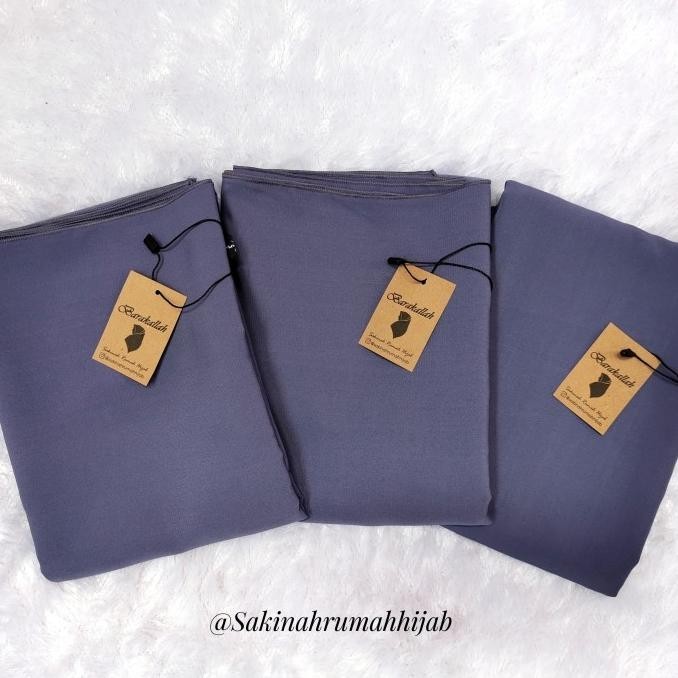 Hijab Jilbab Segi Empat Wolfis Polos 130 X 130 Syari Warna Denim