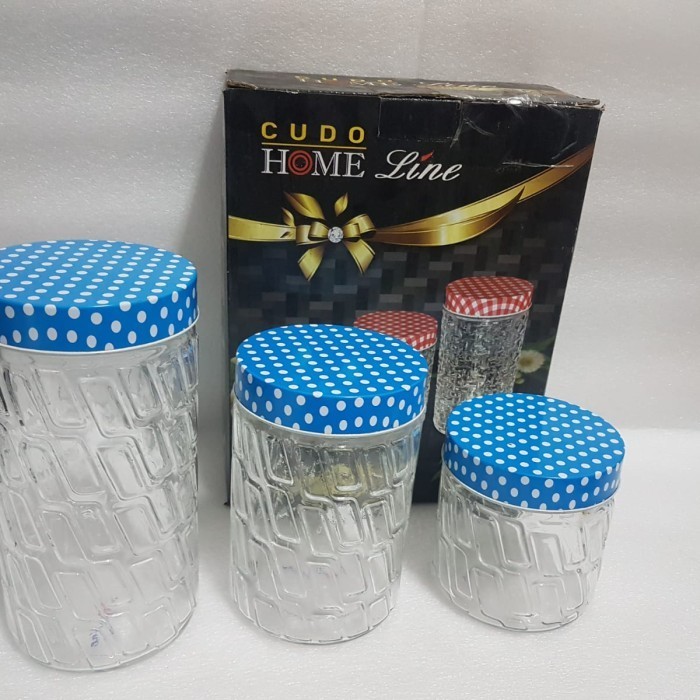 Toples kaca canister set - Toples kue lebaran - Toples kacang