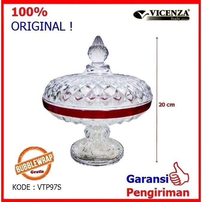 Toples Kue Toples Permen Toples Piala Kaca Seperti Kristal Vicenza 97S