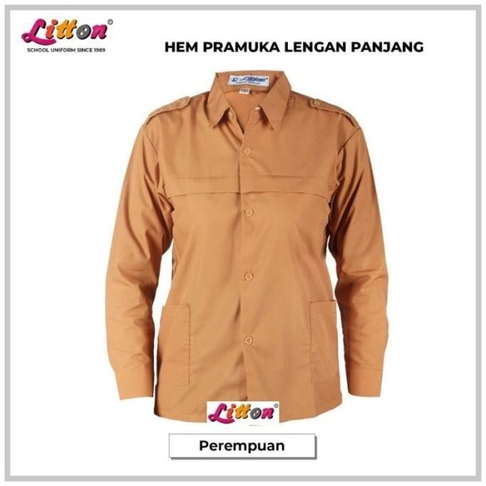 Litton Baju Seragam Pramuka Anak Sd Smp Sma Wanita Lengan Panjang