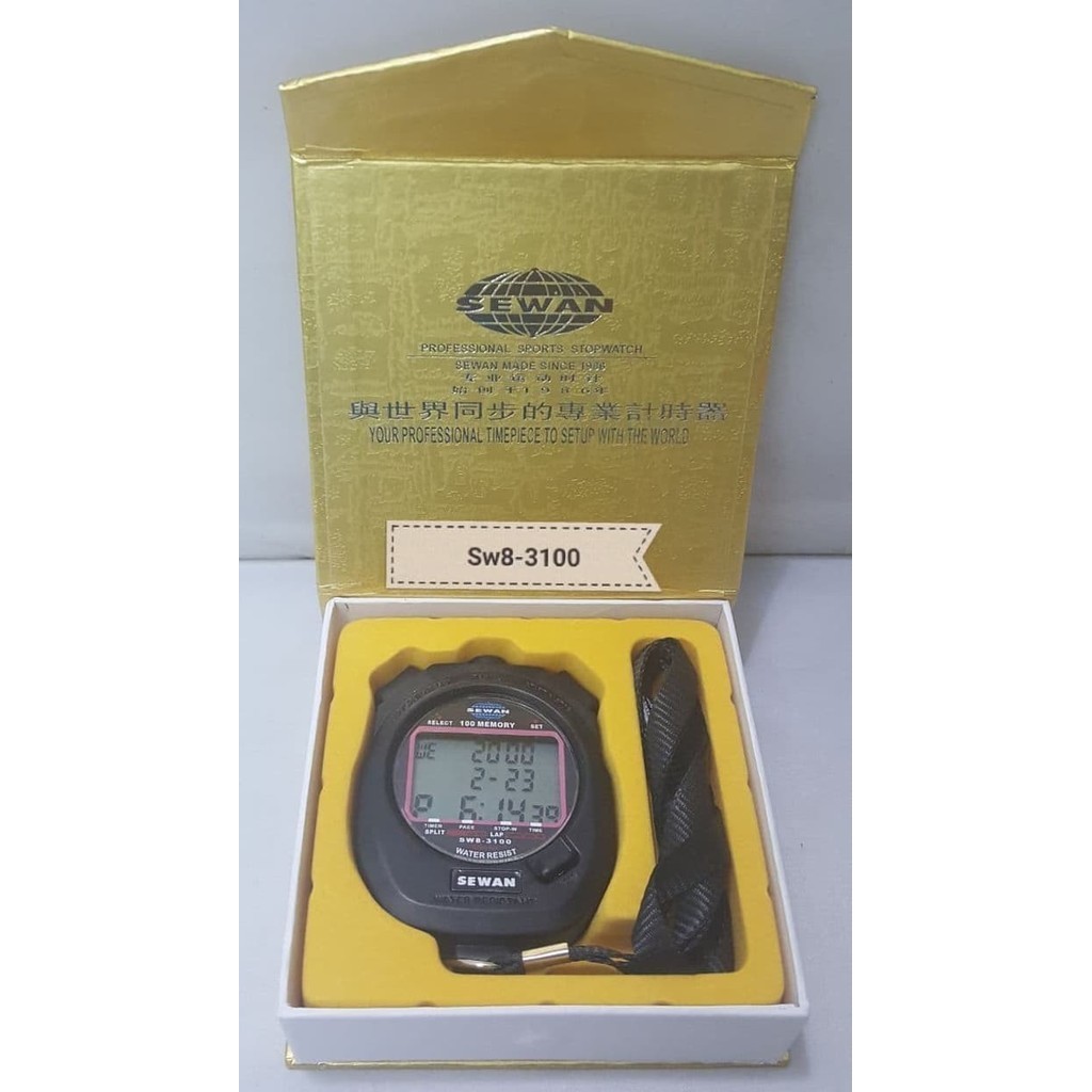 

Stopwatch Stop Watch Digital Sewan 100 Memory Original