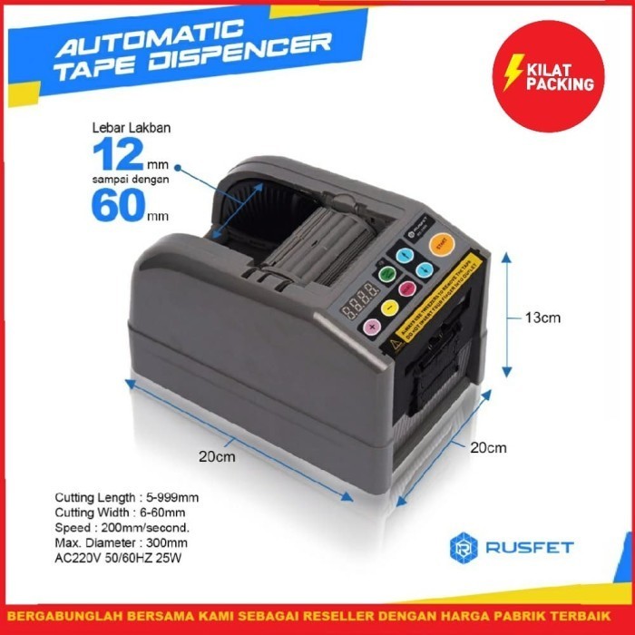 

Automatic Tape Dispenser Pemotong Lakban Otomatis Rusfet