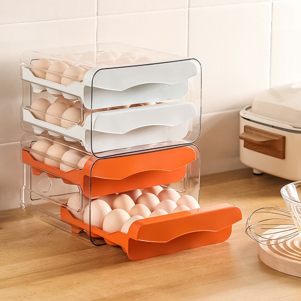 [Unik88] Tempat Yimpanan Telur Js100 Kotak Telur Rak Telur Egg Storage Box 2 Tingkat