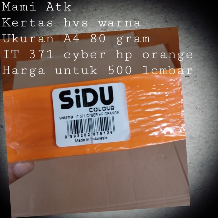 

Kertas Hvs Warna Sidu A4 80Gsm It 371 Cyber Hp Orange