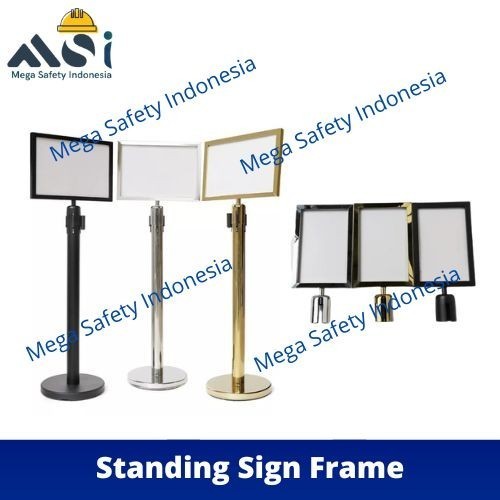 

Standing Sign Frame Stainless Papan Tiang Antrian - Stainless , Landscape A4