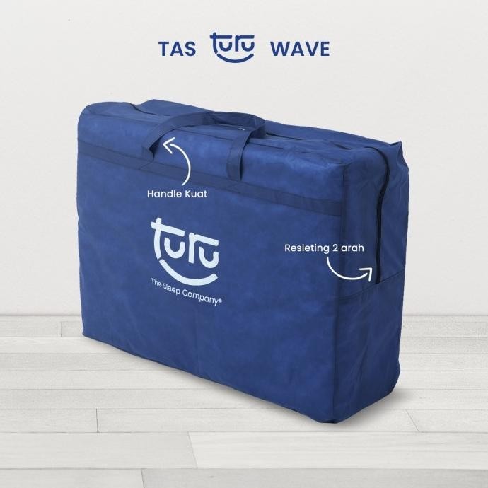 New Arrival Tas Bag Cover Kasur Lipat Turu Wave Spunbound Tebal - Dark Blue