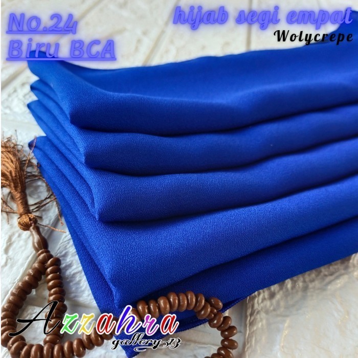 Jilbab Hijab Kerudung segi empat Wolycrepe No.24 BIRU BCA -14A