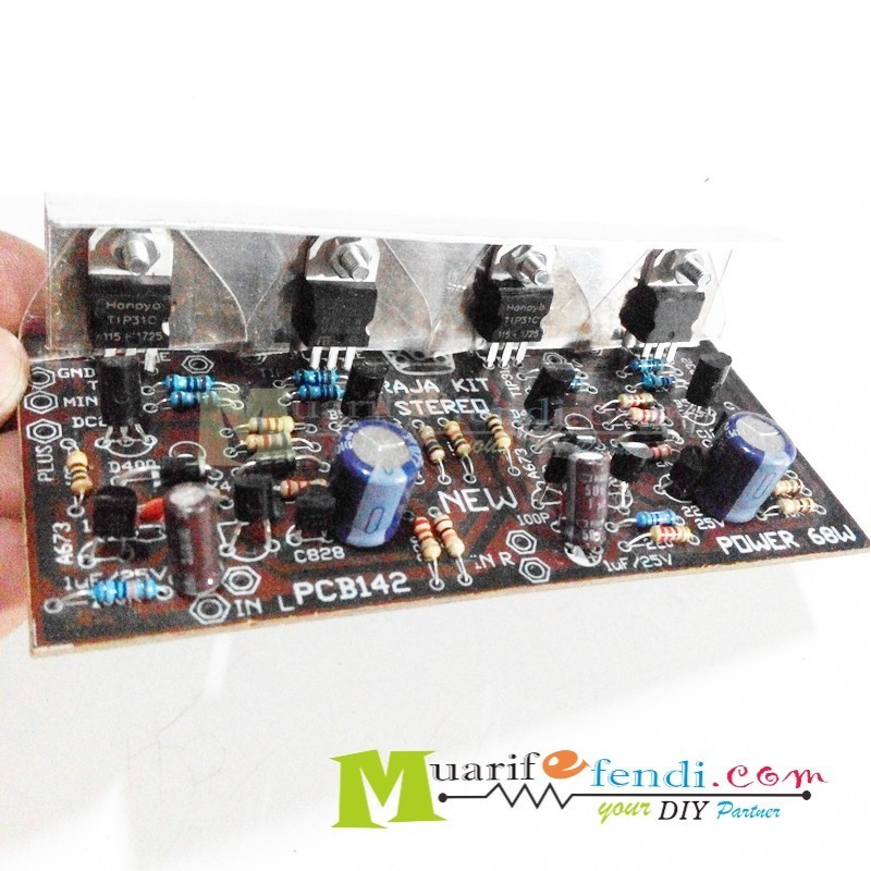 KIT Power Amplifier Stereo 68Watt Final TIP31 dan TIP32 Tegangan CT