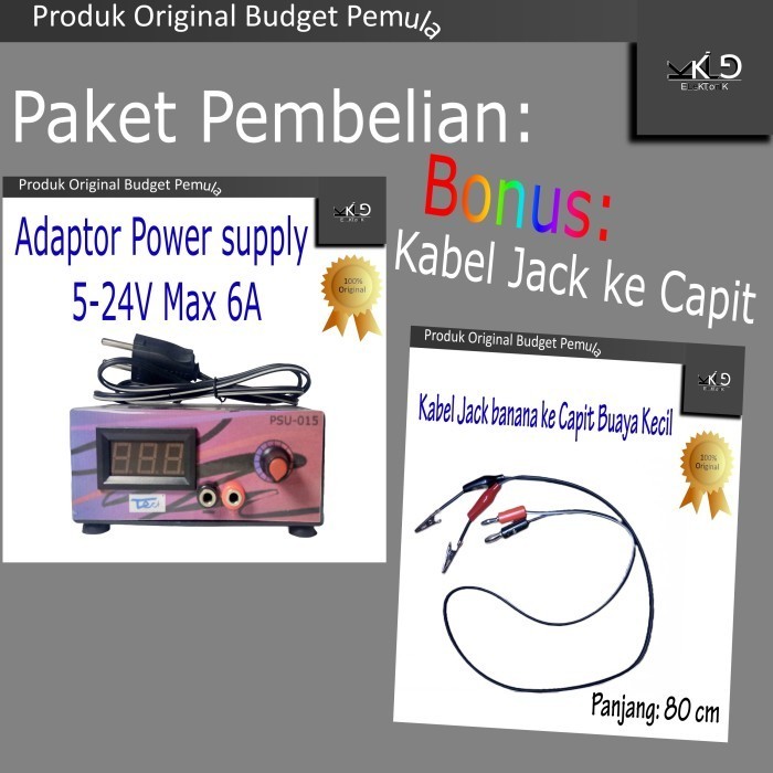 Power Supply PSU Adaptor Variable SMPS 5-24Volt Max 6ACharger Accu Aki promo