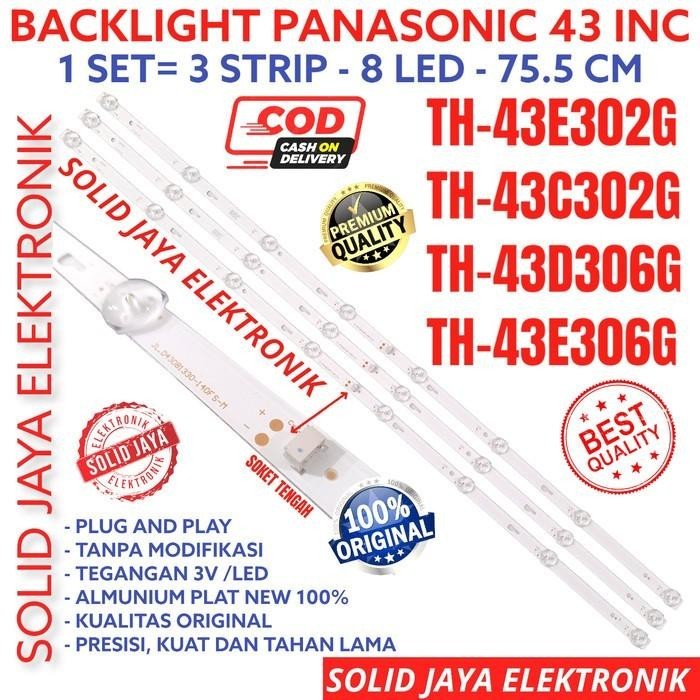 BACKLIGHT TV PANASONIC 43 IN TH43C302 TH43E306 TH43D306 G LAMPU BL LED