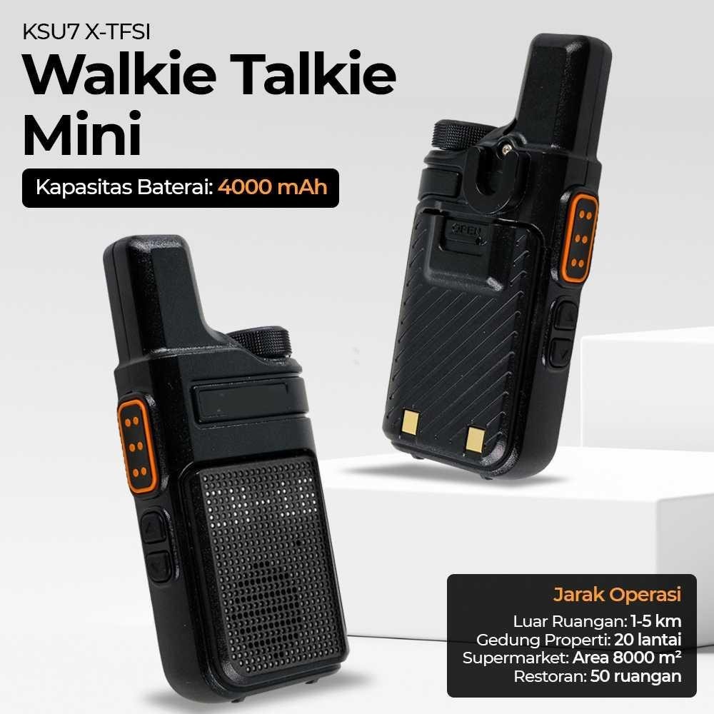 Walkie Talkie HT Mini Wireless UHF SOS Hands Free USB 6W X-TFSI Talkie Halkie Holkie Handie Jarak Ja