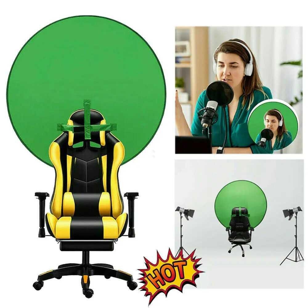 TaffSTUDIO Green Screen Kursi Gaming - Solusi Live Streaming Menarik, Hemat Tempat
