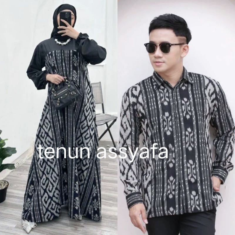 COUPLE TENUN AIRA, KEMEJA TENUN, DRESS TENUN DENGAN BROKAT